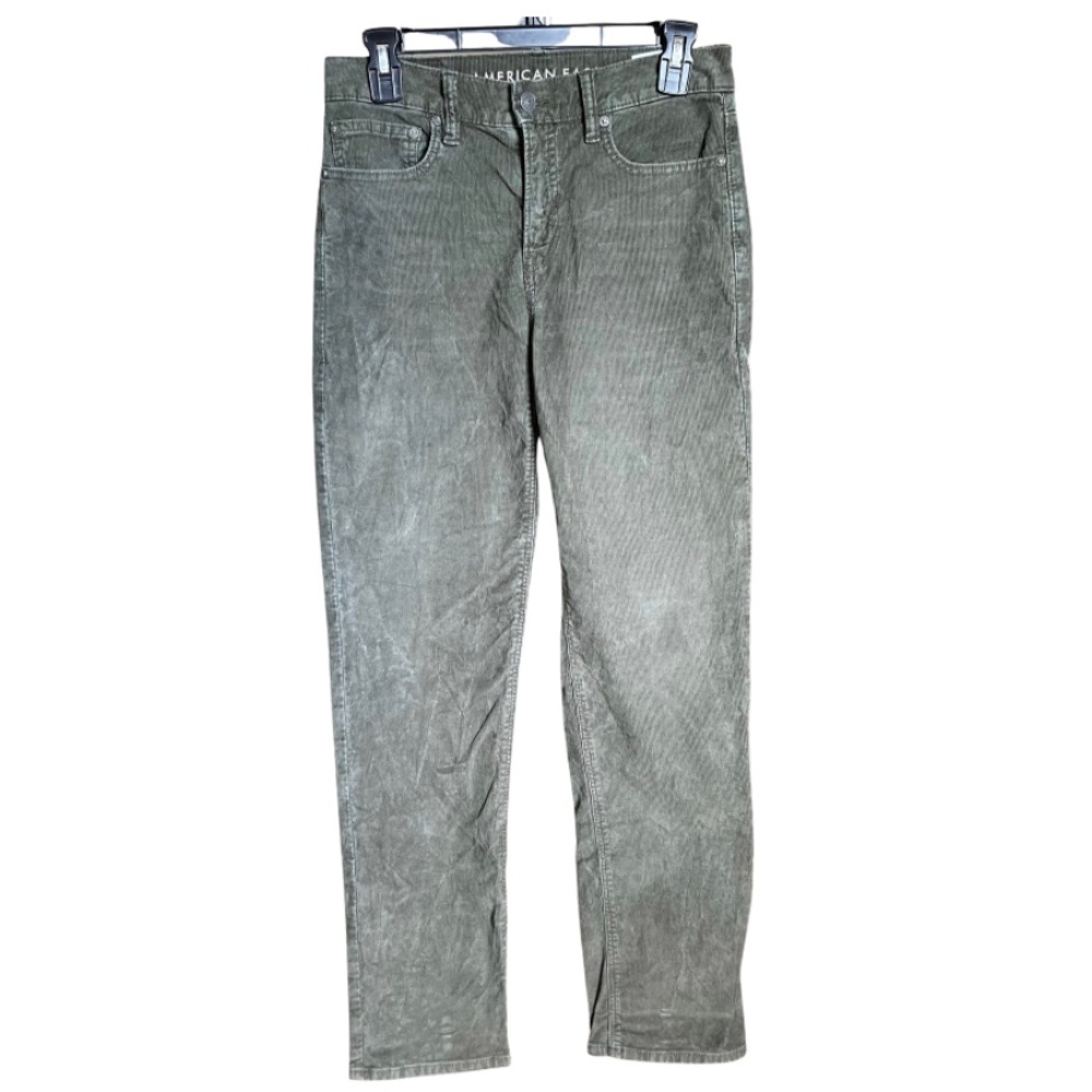 American Eagle Women’s Corduroy Hunter Green Straight Leg Regular Fit Pants
